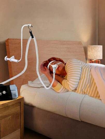 Set de 2 Soportes para manguera CPAP - Suspensor de manguera CPAP de mesita de noche, evita enredos, evita , mantiene la manguera de aire elevada y alejada de la cara y los brazos, lo que le permite dormir talla grande profundamente.