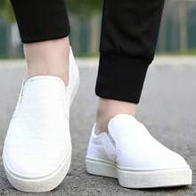 UNISEX Canvas Shoes/ Without Laces/ Comfortable Shoes/ Canvas Shoes - 白色 - 查看 2