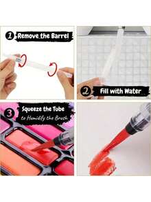 3/6pcs Watercolor Brush Set | No Ink, Self Fill, Suitable For Professional Art, Painting
