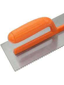 Llama de canto dentado triangular de acero al carbono de 11" * 5", con mango de plástico ABS, adecuada para la aplicación de adhesivos, la colocación de azulejos y trabajos de construcción. - Naranja - Ver 5