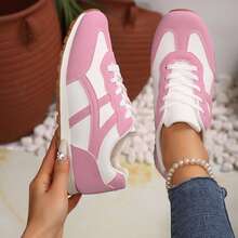 Women Sneakers Retro Casual Walking Shoes Lightweight Comfort - 粉色 - 查看 3