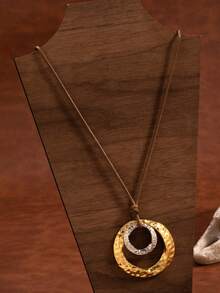 1 chiếc vòng cổ polo cổ điển màu đồng/bạc dành cho cả nam và nữ, phụ kiện thời trang phù hợp để đeo hàng ngày, có thể dùng làm quà tặng. - Nhiều màu - Xem 9