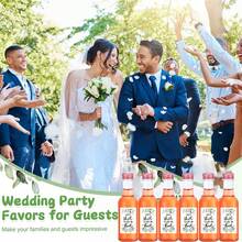 3.5oz 25ml-50ml Mini Wedding Liquor Bottles, Beverage Dispensing Bottles, Plastic Reusable Empty Bottles With Gold, Black, Silver Screw Caps, Labeled "Take A Shot We Tied The Knot", Suitable For Wedding Receptions, Restaurants, Parties, Graduation Ceremonies And Other Occasions - Transparent a - View 4