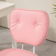 Vinsetto Cute Armless Office Chair, Small PU Leather Computer Desk Chair With Adjustable Height, Swivel Wheels, Mid Back, Pink - Pink - View 7