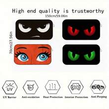 1pc Cartoon Pattern Car Sun Visor, Easy To Install, Interesting Car Accessory Design, Made Of Polyester Fiber Material, Car Interior UV Protection Sunshade, Easy To Install, Suitable For Various Car Models Decoration, With Heat Insulation And Privacy Protection Function, Keeps Your Car Cool, Foldable For Easy Storage