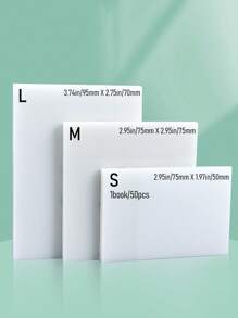 1 包 50 张透明便签，10 包/500 张带粘合剂的简易便签，用于做笔记、备忘录的突出显示贴纸，适用于学校用品、办公文具、学生、专业人士、家庭使用、返校 - 無色 - 查看 13