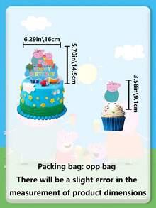 Artículos de decoración de pastel con temática de Peppa Pig - Halloween, Acción de Gracias, Navidad, Fiesta de Cumpleaños, Conjunto de decoración de pastel con personajes de la familia de Peppa Pig, Artículos decorativos de pastel para fiesta infantil