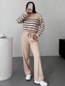 Women Sweater Co-Ords - Oat - View 2