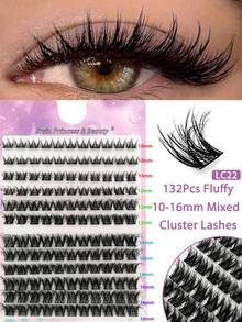 560pcs D Curl Fluffy Lashes Cluster Lash Extension Kit With 80pcs Bottom Lashes And 6 Styles Mixed 8-16mm Length Mixed Fluffy 60D+80D+100D Individual Lashes Cluster Segmented Spikes D Curl Eyelash Extension - D - View 14