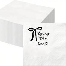 20pcs/40pcs/60pcs/Set, She's Tying The Knot - Bridal Shower Black Bow Bridal Shower Black Bachelorette - Cocktail, Napkins , Luncheon Napkins,Universal Bow Disposable Napkins Suitable For Wedding Occasions, Youth Party Occasions, Bridal Shower Occasions, Birthday Occasions, General Occasions - 彩色 - 查看 3