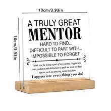 1 Stück Acryl-Wertschätzungsplakette für Chef, Lehrer - Motivierendes Dankeschön-Geschenk, Büro-Schreibtisch Dekoration mit Holzständer