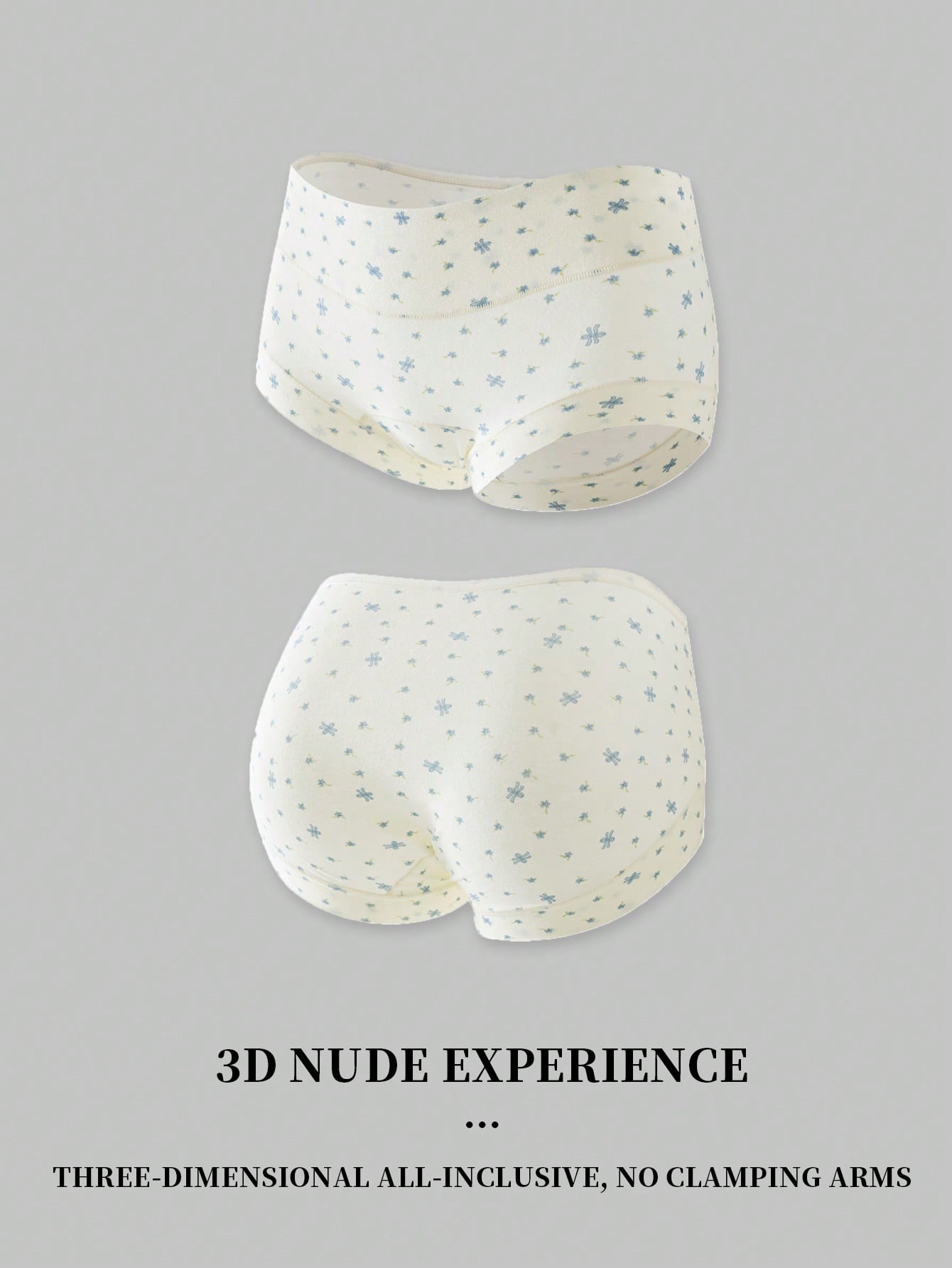 5 قطع/عبوة سروال داخلي قطني للنساء مزين بطبعات زهر...