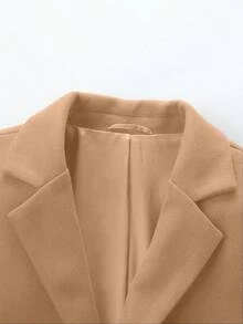 RANTAR Mens Trench Coat Slim Fit Notched Collar Fall Winter Single Breasted Pea Coat Warm Soft Overcoat - Màu Khaki - Xem 4