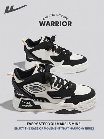 WARRIOR 勇士男士板鞋，春秋季舒适百搭，休闲时尚，四季皆宜，耐磨耐穿，适合全天穿着的训练鞋和跑步鞋。