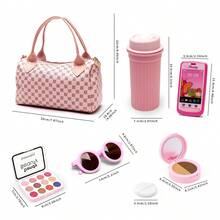 41 件时尚女孩角色扮演游戏化妆品首饰套装，小女孩玩玩具，配有模拟眼影口红手提包眼镜手表耳机钱包信用卡货币钥匙，模拟游戏装扮配件（化妆品不是真正的化妆品），儿童化妆角色扮演，万圣节和圣诞节的理想生日礼物。 - 彩色 - 查看 5