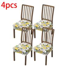 1/2/4/6pcs Printed Stretch Removable & Washable Dining Chair Seat Covers Room Decor Home Decor