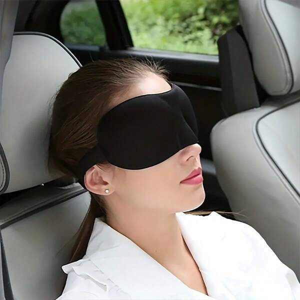 1pc 3D Sleep Mask – Soft, Portable Blindfold Eye Mask For Travel, Sleep & Relaxation – Designed For Men And Women, Contoured Shape For Complete Light Blocking, Ideal For Naps, Flights, And Better Sleep Quality – Comfortable, Adjustable, And Perfect For Home Or On-The-