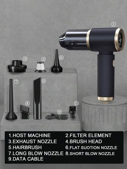 Mini Powerful Car Stofzuiger Cleaner, Cordless Ho hold Cleaning Robot, Blow Suction All In One Cleaner Home, Keyboard, Sofa Wet/Dry Accessories Supplies Small Appliances, Accessories(2400mAh) view 2