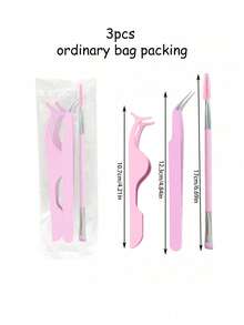 Set de 6 herramientas para pestañas: Pinzas para pestañas, cepillo para pestañas, con caja de almacenamiento - Pinzas curvas puntiagudas, aplicador de pestañas postizas y cepillo para pestañas para extender y dar forma a las pestañas