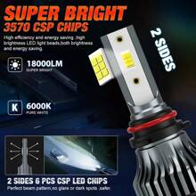 Heyword 2 件 H7 LED Canbus 汽车大灯超级 HB4 H11 H4 H1 9012 HB3 9005 9006 灯泡，适用于 6000K、3000K、4300K、8000K 汽车灯