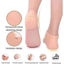 2 Pairs Of Silicone Heel Protectors, Heel Cups, Plantar Protectors, Heel Cushions, Gel Heel Covers For Flats, High Heels And Women's Formal Shoes, Soft Silicone Heel Covers, Cushioning In The Rear Palm, Scratch Resistant Bubble Protection, Comfortable Fit For Dance And Everyday Wear, Shoe Accessories, Insoles. (Skin Color + White)