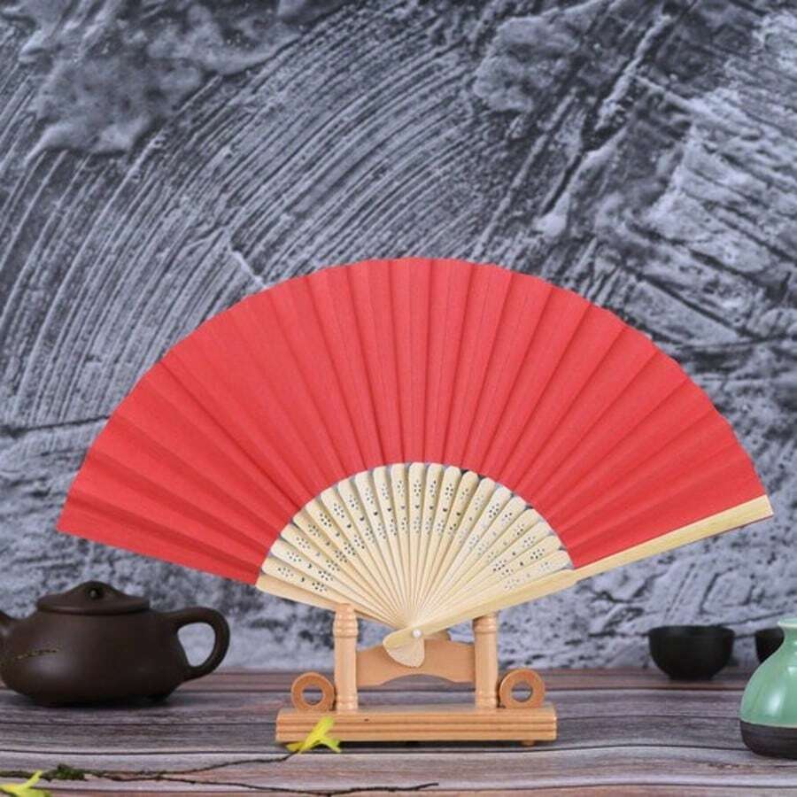 10 piezas/20 piezas Abanicos de papel de bambú plisado de 21 cm de color natural, abanicos plegables en blanco, abanicos de papel de bambú de un solo unicolor, recuerdos de eventos del campus en la temporada de regreso a clases, abanicos plegables portátiles de verano, promoción publicitaria, suministros para bodas, abanicos plegables de unicolor, abanicos de papel de bambú de unicolor para pintar