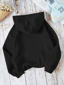 Sudadera de Mujer con Capucha  Cómoda y Calientita - Negro - Ver 2