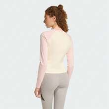 Adidas 女式 W CAT LS T 针织圆领长袖 T 恤 TJV6094 - 粉色 - 查看 4