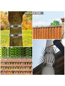 Heavy Duty Squirrel Baffle Spikes 39inch Stainless Steel Anti Climb Strips Animal Deterrent For Bird Feeders,Gardens & Roof Protection Stops Raccoons,Snakes - Bạc - Xem 9