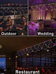 Upgraded Solar Powered Wave Lights, 10m-33ft/8m-26ft/4m-13ft Upgraded Solar Powered Wave Lights, LED Christmas Decorative Lights, 8 Lighting Modes, Suitable For Bedroom, Party, Eaves, Roof, Railing, Festival, Wedding, Christmas, Shop Decoration (USB Powered & Solar Power Optional) - Multicolor - View 4