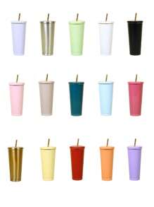 个性化玻璃杯、定制姓名旅行杯、激光雕刻玻璃杯、不锈钢杯、伴娘玻璃杯、保温玻璃杯、双吸管杯、户外杯、汽车杯、生日礼物、女生旅行、夏季杯、单身派对杯、返校礼物杯 500 毫升