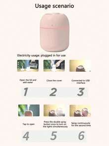 1pc USB Powered Aromatherapy Mist Humidifier With Colorful Lights, Refreshes Air, Nourishes Plants, And Soothes Environment With Cool Mist, Night Light And Quiet Operation, Perfect For Home, Office Or Bedroom Use - Humidifier - View 7