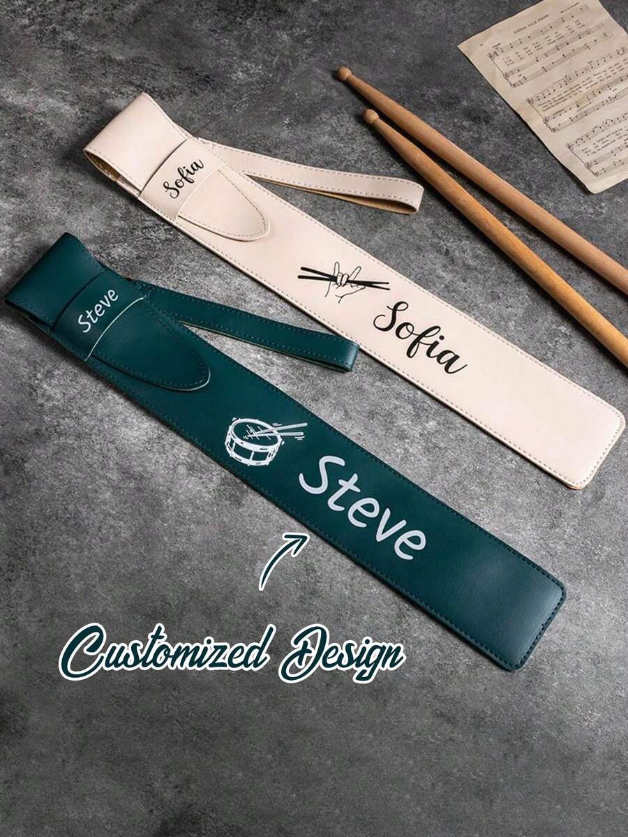 Leather Drumstick Bag With Personalization, Custom Drum Stick Bag, Drummer Gifts,Drumstick Holder Pouch, Gift For Drummer Personalized,Personalized Gifts,Christmas,Christmas Gift,Drumstick Holder,Drumsticks,Gift For Musician,Drumsticks Case,Drumsticks Bag,Music Gift,Drums,Gift For Him - Multicolor - View 1