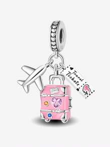 1 PC Silver Plated Touring Plane Camera Tower Perfume Pendant Charm Pendant Ball Suitable For Bracelets DIY Women's Jewelry