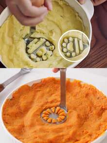 新款不锈钢小熊造型食物捣碎器 - 高级土豆/婴儿辅食捣碎器，适用于烘焙和烹饪