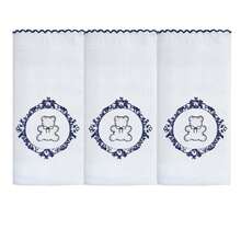 Soft 100% Cotton Double Embroidered Shoulder Diaper For Baby - Sea Arabesque Bear - View 1