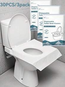 10/30/50片装一次性马桶座垫，可冲散纸质马桶垫，便携式马桶座贴，旅行必备，可溶性纸质马桶垫，商务旅行马桶垫，适用于飞机、旅行、公共卫生间和露营，航空旅行和露营装备，快速降解，轻便卫生，浴室装饰秋季装饰 - 彩色 - 查看 16