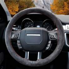 1 chiếc bọc vô lăng ô tô khâu tay, bọc vô lăng bằng da lộn, bọc vô lăng bằng da thật thoáng khí, chống trượt, lót lông giả chồn - thấm hút mồ hôi, phù hợp cho mọi mùa, tự may bằng kim chỉ, phù hợp với hầu hết các loại xe hơi, SUV và xe tải. - Nhiều màu - Xem 5
