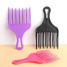 1pc Large Tooth Comb For Hair Dyeing & Styling, Double Layer Wavy Comb, Pomade Comb, Hair Styling Comb, Plastic Material, Suitable For Hairstyling At Home