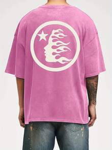 Star Print Tee Shirt, Tees For Men, Casual Short Sleeve T-Shirt For Summer - 玫瑰紅 - 查看 3