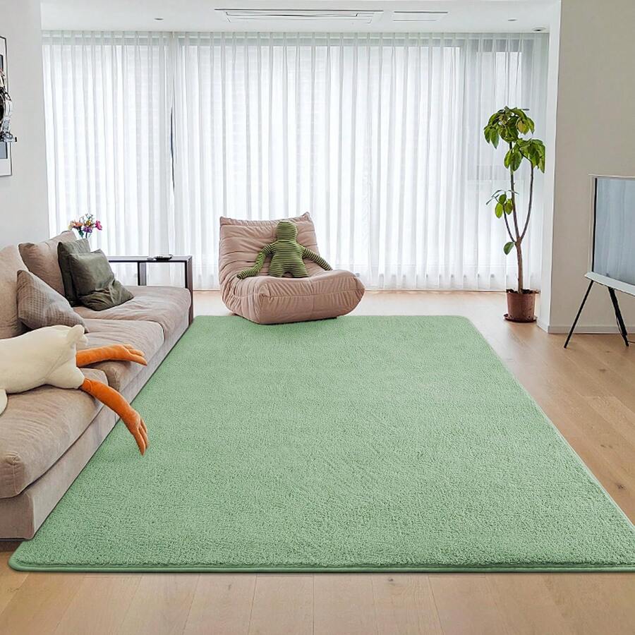 Large Modern Area Rugs For Bedroom, Thickened Memory Foam Indoor Carpets For Living Room, Soft Non Slip Low Pile And Machine Washable Rug - Green - View 1