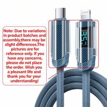 Smart Digital Display USB-C To Lightning Fast Charging Cable Cable, Nylon Braids Sync Cable, Compatible With IPhone 13/12/11 Series And Compatible With IPad, Compatible With AirPods High-Speed Data Transfer And Charging Compatible MFi Certified - Blue - View 8