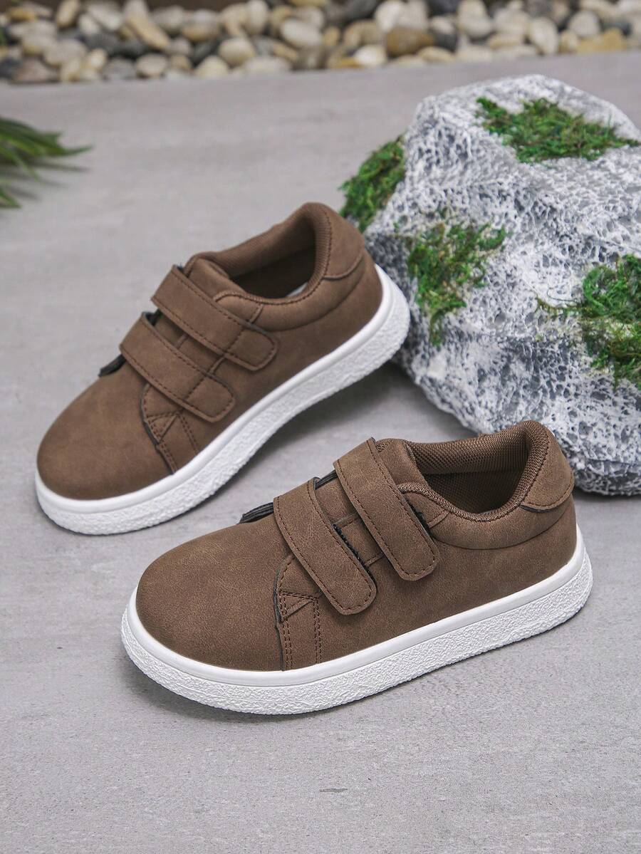 1 Pair Casual Outdoor Student Spring/Autumn Unisex Children Comfortable Non-Slip Fashion Flat Sports Shoes - Brown - View 1