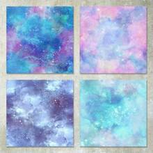36 Sheets 6inch Colorful Cosmic Starry Background Scrapbooking Paper, Suitable For Bullet Journals, Scrapbooks, Cards And Crafts - Purple - View 2