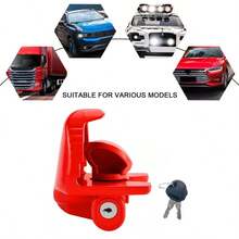 Heavy Duty Caravan & Trailer Coupling Towing Security Hitch Lock With 2 Keys UK - Red - View 5