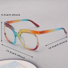 1PC Women's Fashion Eyeglass Frame Personality Half Frame Eyeglass Frame Non-Prescription Glasses - 黑色 - 查看 7