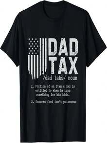 Camiseta de Humor de Impuestos para Hombre "Papá Divertido" - 100% Algodón, Manga Corta, Cuello Redondo - Regalo Ideal para el Día del Padre - Negro - Ver 1