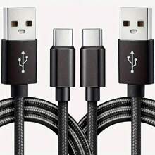 1条USB Type-C快充线，尼龙编织，长度可选3.3英尺/6.6英尺/10英尺，USB-A转USB-C充电线，兼容三星Galaxy S25/24/S23/S22/S21、vivo、OPPO、红米手机，兼容 16/16 Pro Max/15/15 Plus/15 Pro/15 Pro Max，兼容红米和一加手机 - 彩色 - 查看 25