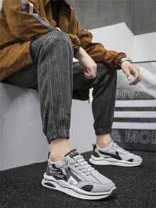 Herren Schnür-Sportschuhe mit Stoßabsorption und rutschfester Sohle, Markenentwurf, langanhaltend & bequem für Outdoor-Laufen, Training, Fitnessstudio, geeignet für den Lässig sport