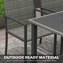 5-Piece Outdoor Dining Set With Tempered Glass Tabletop And 4 Grey Chairs - Stylish Patio Furniture For Conservatory Use - Grey - View 8